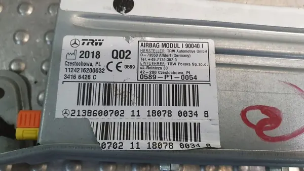 OEM 2138600702 Linker Rücksitz Airbag Mercedes E-Klasse image 5