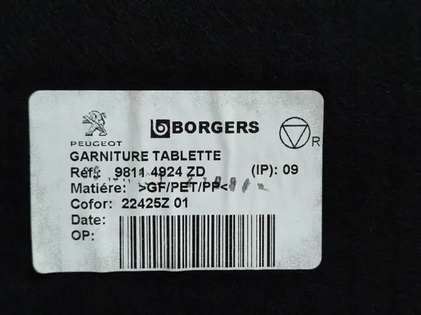 OEM 98114924ZD achterste kofferbakplank Peugeot 3008 II image 7