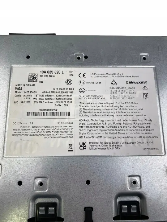 Trocador CD VW ID.4 OEM 10A035820L - Usado image 3