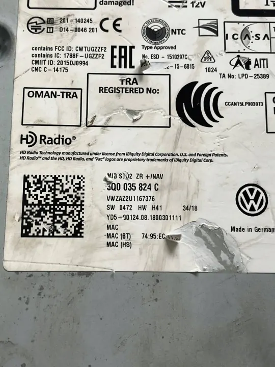 Module VW Golf VII MIB STD2 OEM 3Q0035824C image 3