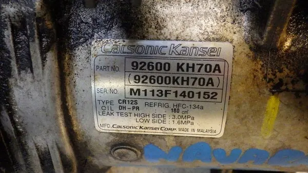 Compressore A/C NISSAN NP300 NAVARA 2.5L diesel OEM 92600KH70A image 9