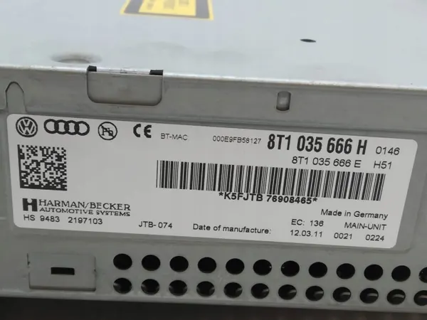 OEM 8T1035666H Radio Navigation Reader Audi A4 B8 image 3