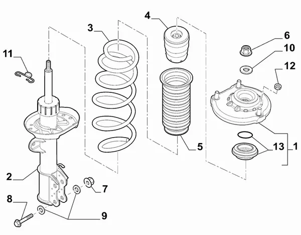 Ammortizzatore Anteriore FIAT DOBLO 1.4 1.6D 2015- Sinistro OEM 51880839 image 2