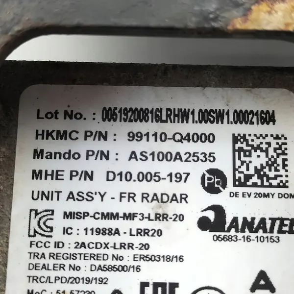 DISTRONIC RADAR MODULE KIA NIRO 99110Q4000 image 6