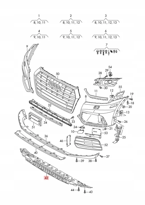 OEM 80A807233A Untere Stoßstangenabdeckung Audi Q5 image 2