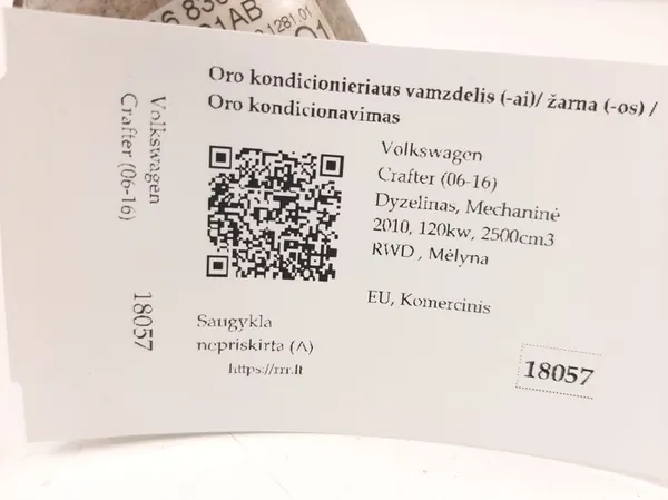 Volkswagen Crafter 2009 A/C Letku image 4