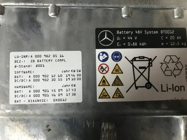 Bateria Híbrida 48V Mercedes OEM 0009820516 75Ah image 6