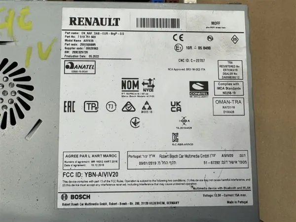 Écran navigation OEM 259155588R + supports Renault Trafic image 5