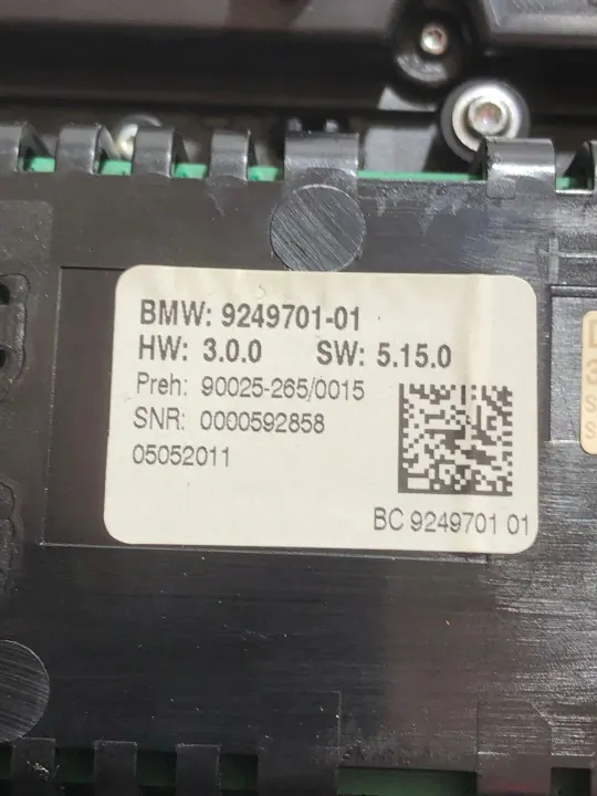 BMW ilmastointipaneeli OEM 9249701 5-sarja F10/F11 image 5