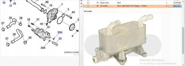 Ölkühler Saab 9-3 (YS3F) 2.0L 2004 12786259 image 6