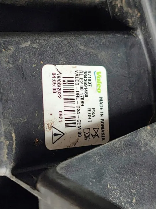 Phare diurne droit OEM 9843691480 pour Citroen DS3 image 3