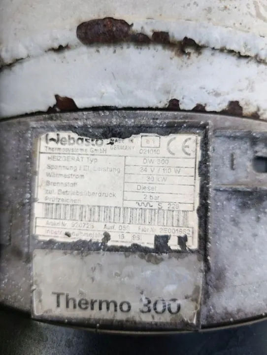 Aquecedor Webasto DW300 24V/110W Peça OEM Usada image 3