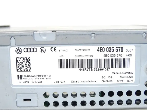 Lector de tarjeta SD OEM 4E0035670 para Audi A6 C6 MMI image 4