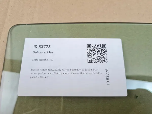 Vitre arrière Tesla Model 3 OEM 43R011570 - Occasion image 5