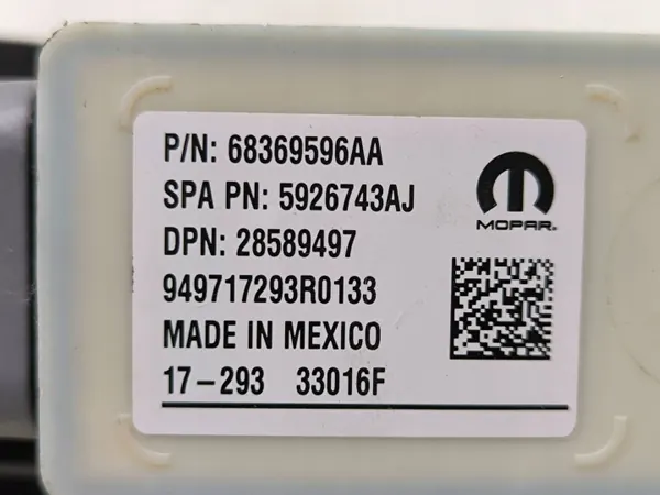 Chrysler Pacifica 2018 deurslotactuator OEM 68368919AA image 10