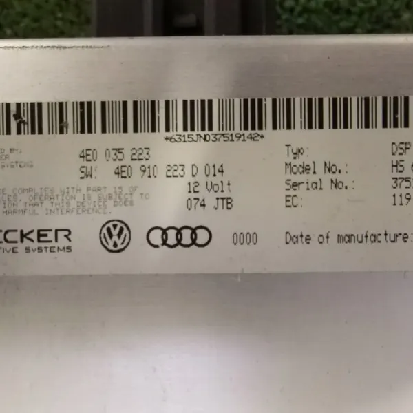 Amplificador de Áudio Audi A8 D3 OEM 4E0910223D image 5