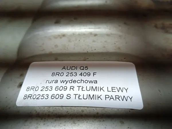 Tubo de escape Audi Q5 2009-2012 Diesel OEM 8R0253409F image 5