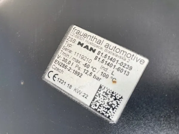 MAN TGM/TGL/TGX/TGS 30L ilmasäiliö OEM 81514010239 image 5