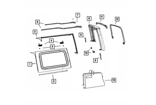 Ventana trasera izquierda Sky Top OEM 6TT51TZZAA Wrangler JL image 4