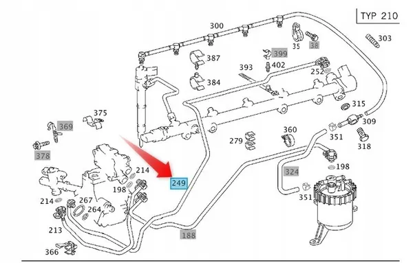 Mercedes-Benz brandstofleiding A612 070 3332 image 2