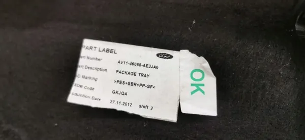 Estante de maletero Ford B-Max 2012-17 OEM AV11-46668-AE image 7
