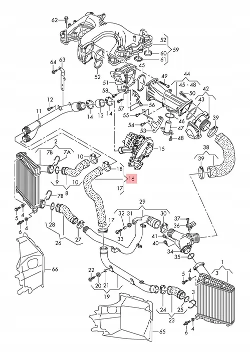 AUDI Q7 4L 3.0 TDI Manguera Intercooler 4L0145737B image 2