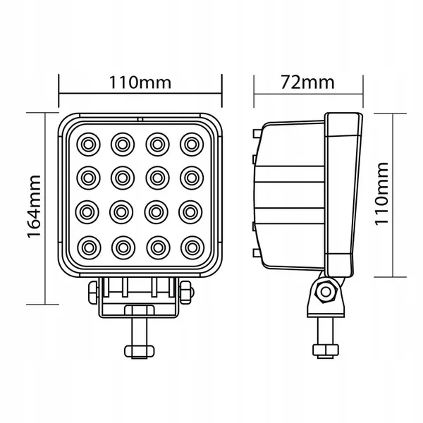 Phare de travail LED OEM AM27W_N2 27W avec base image 4