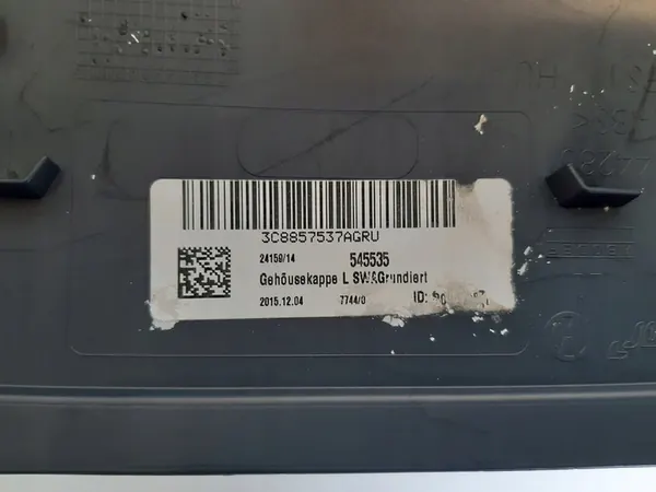 VW JETTA SCIROCCO PASSAT CC Vasemman Peilin Kotelo 3C8857537A image 3