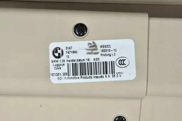 OEM 7471984 BMW X3 G01 Store de Coffre - Beige Clair image 6