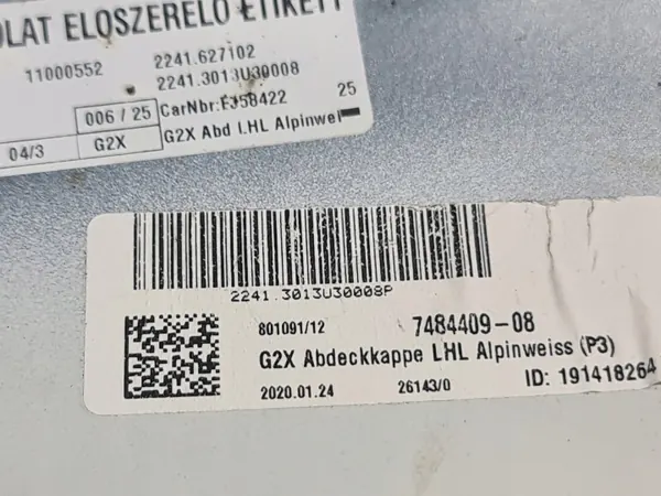 Carcaça espelho BMW G20 OEM 7484409 Esquerda Branco Alpino image 5
