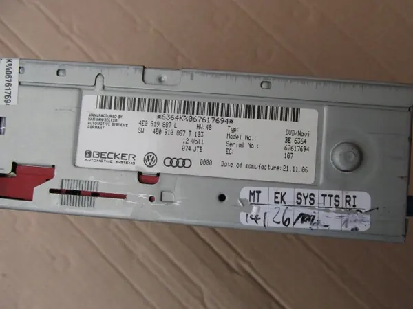 Reproductor DVD Audi A6 C6 OEM 4E0919887L - Usado image 5