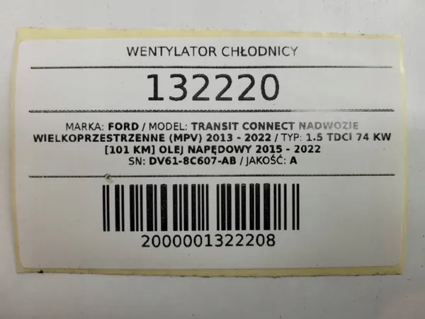 Radiatorventilator OEM DV61-8C607-AB voor Ford Transit image 8