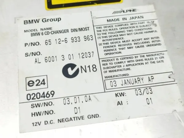 BMW CD/DVD-Wechsler OEM 6933963 für 5er E60/E61 image 7