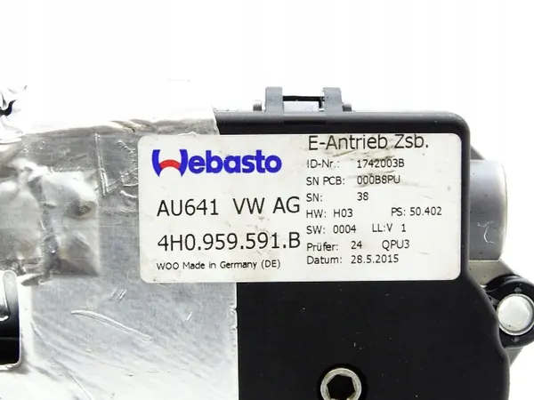 Motor de techo solar Audi A8 S8 D4 OEM 4H0959591B image 4