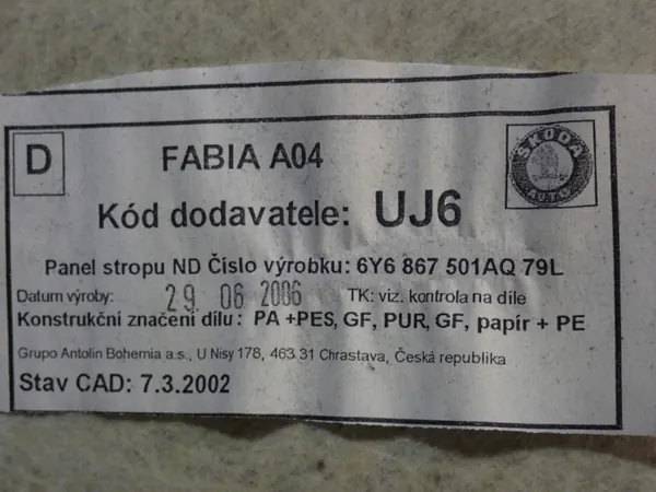 Skoda Fabia I Tak OEM Zawada-355250- Begagnad image 3