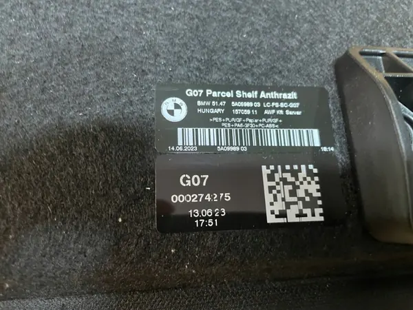 Estante de maletero BMW X7 G07 LCI OEM 5A09989 NR3A image 6