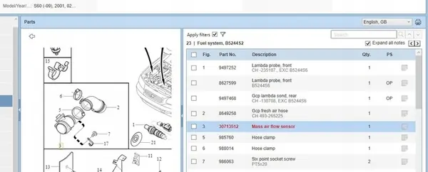 Luftmassenmesser Volvo S60 S70 V70 image 6