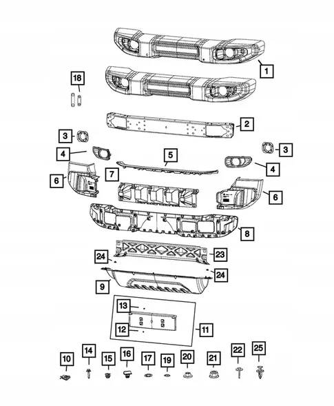 OEM 6NC78TRMAA Halogenram för Jeep Wrangler JL image 3