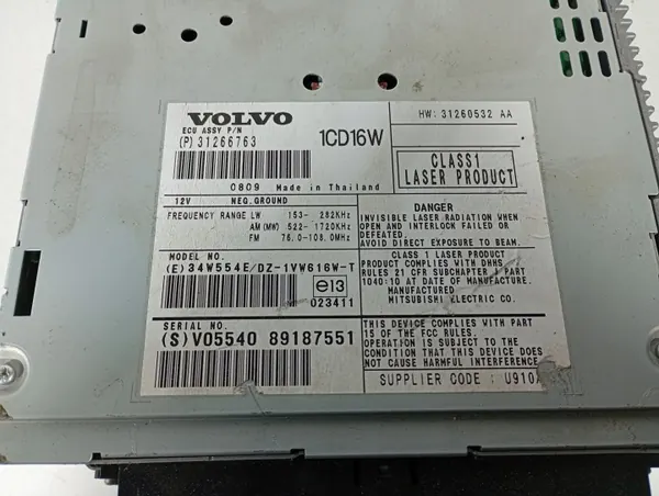 Rádio Volvo V50 S40 04-12 OEM M1S55 DOM 000 19876 image 5