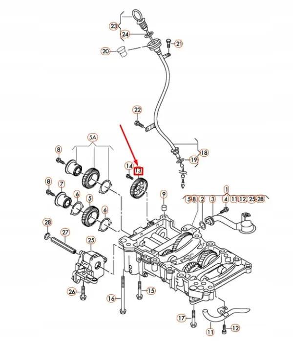 Audi A3 8P Oljepump drivhjul 03G103305C image 3