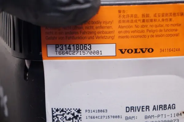 Airbag de volant OEM 31418063 pour Volvo S60 II image 4