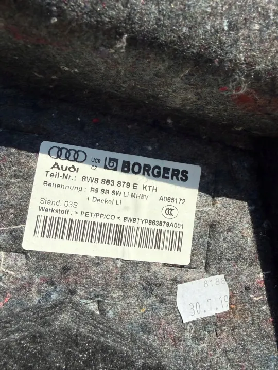 Vasen Tavaratilan Sivupaneeli OEM 8W8863879F Audi A5 image 5