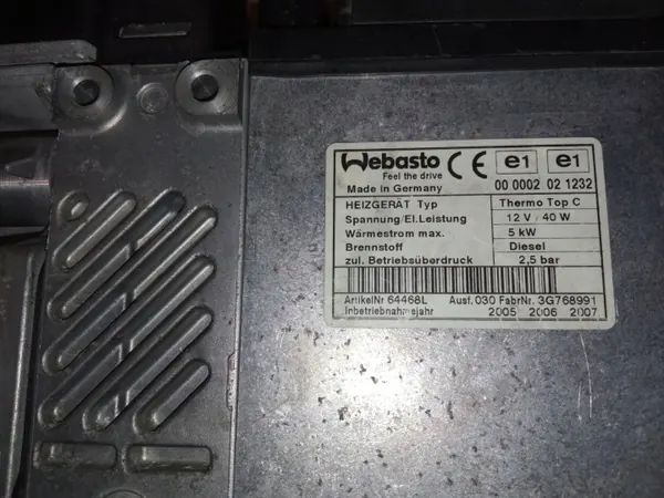 Webasto Thermo Top C 5,2kW Diesel 92255B image 3