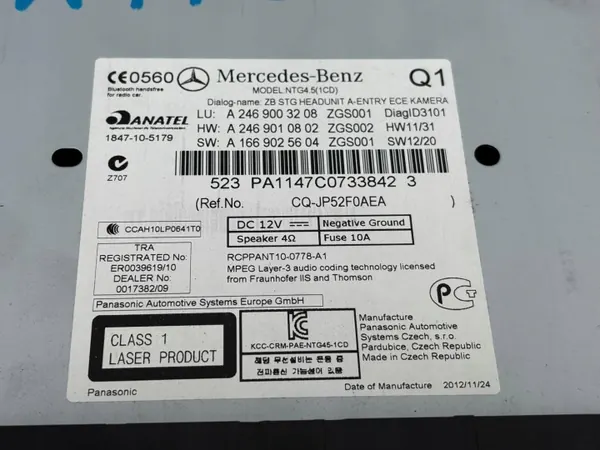 Radio Navigation Mercedes Classe A OEM A2469003208 image 3