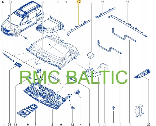 Rechte Deckenleiste OEM 739109562R für Renault Kangoo IV image 10