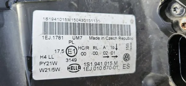 Volkswagen UP 12-16 Vasemman Puolen Ajovalot 1S1941015H image 4