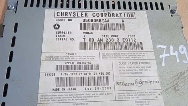 OEM 749 SK24 DVD-navigointilaite Chryslerille image 3