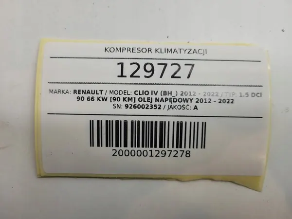 Compressore AC Renault Clio IV 1.5 TDCI image 10