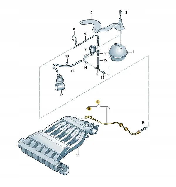 Vacuumbuis OEM 1K0253760J voor 3.2 VR6 R32 image 4