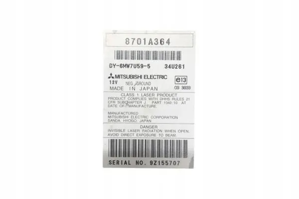 Gebruikte CD-wisselaar OEM 9Z155707 voor Mitsubishi Lancer VIII image 7